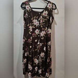 dressbarn floral dress 100% rayon size 8 petite